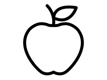 healthy children clipart black and white apple